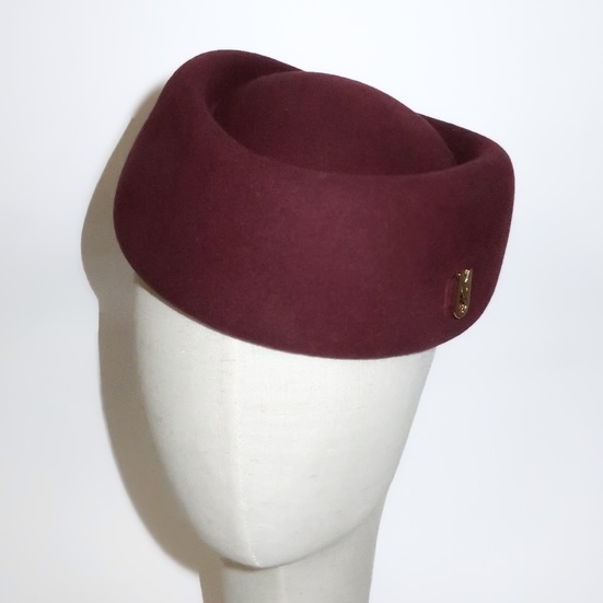 Crowned Pillbox/ burgundy