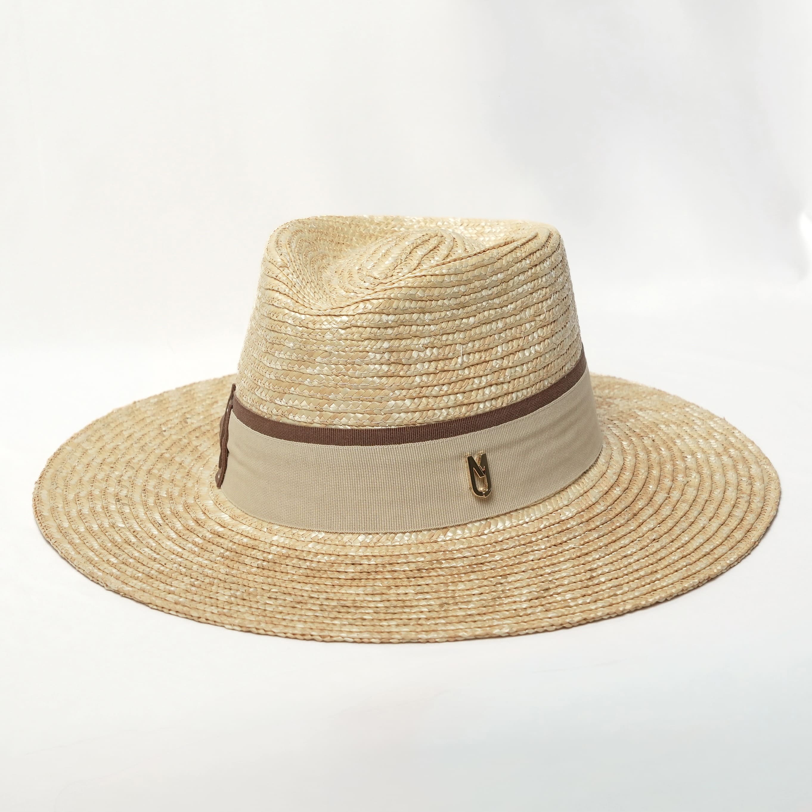 POP OF BROWN Straw Fedora