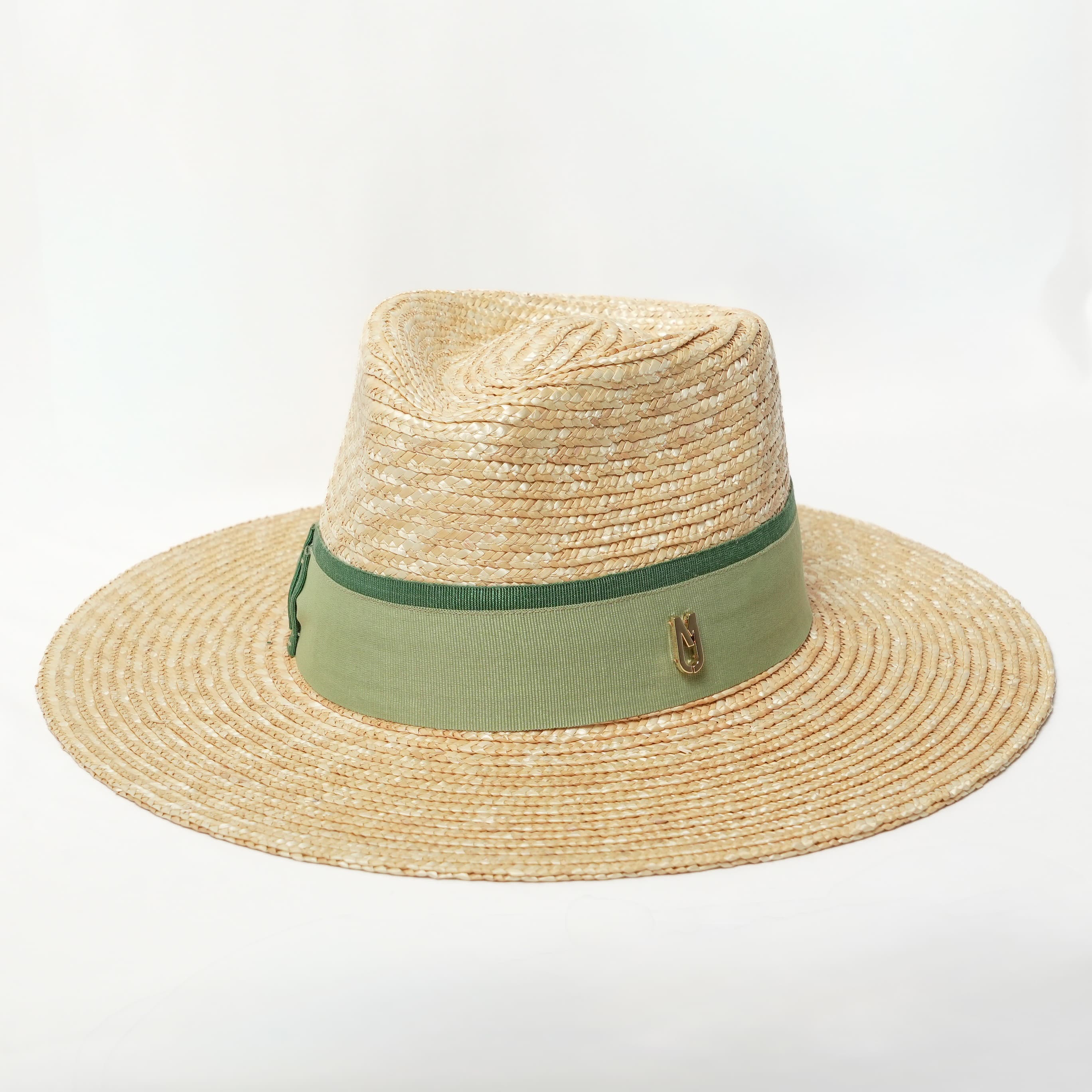 POP OF GREEN Straw Fedora