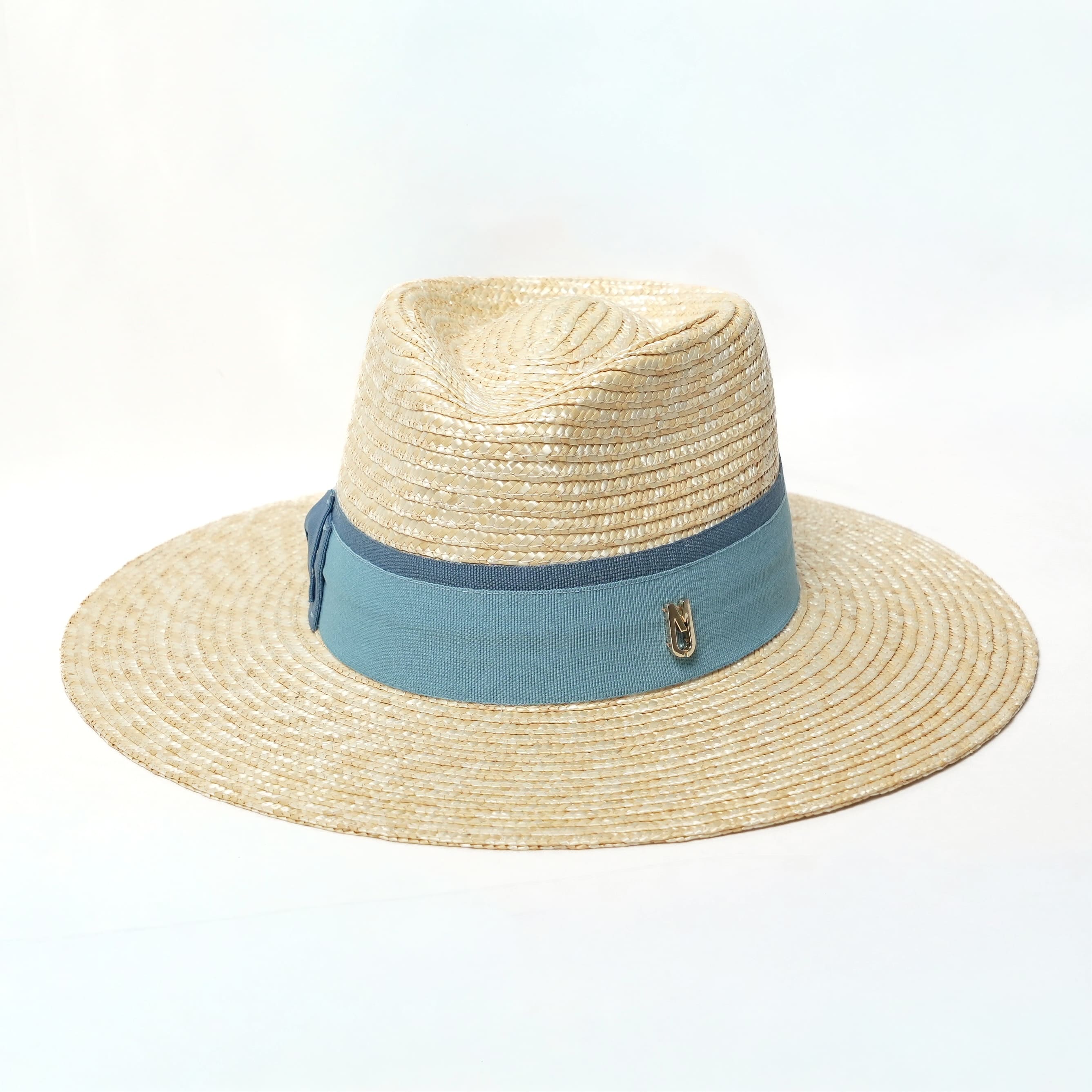 POP OF BLUE Straw Fedora