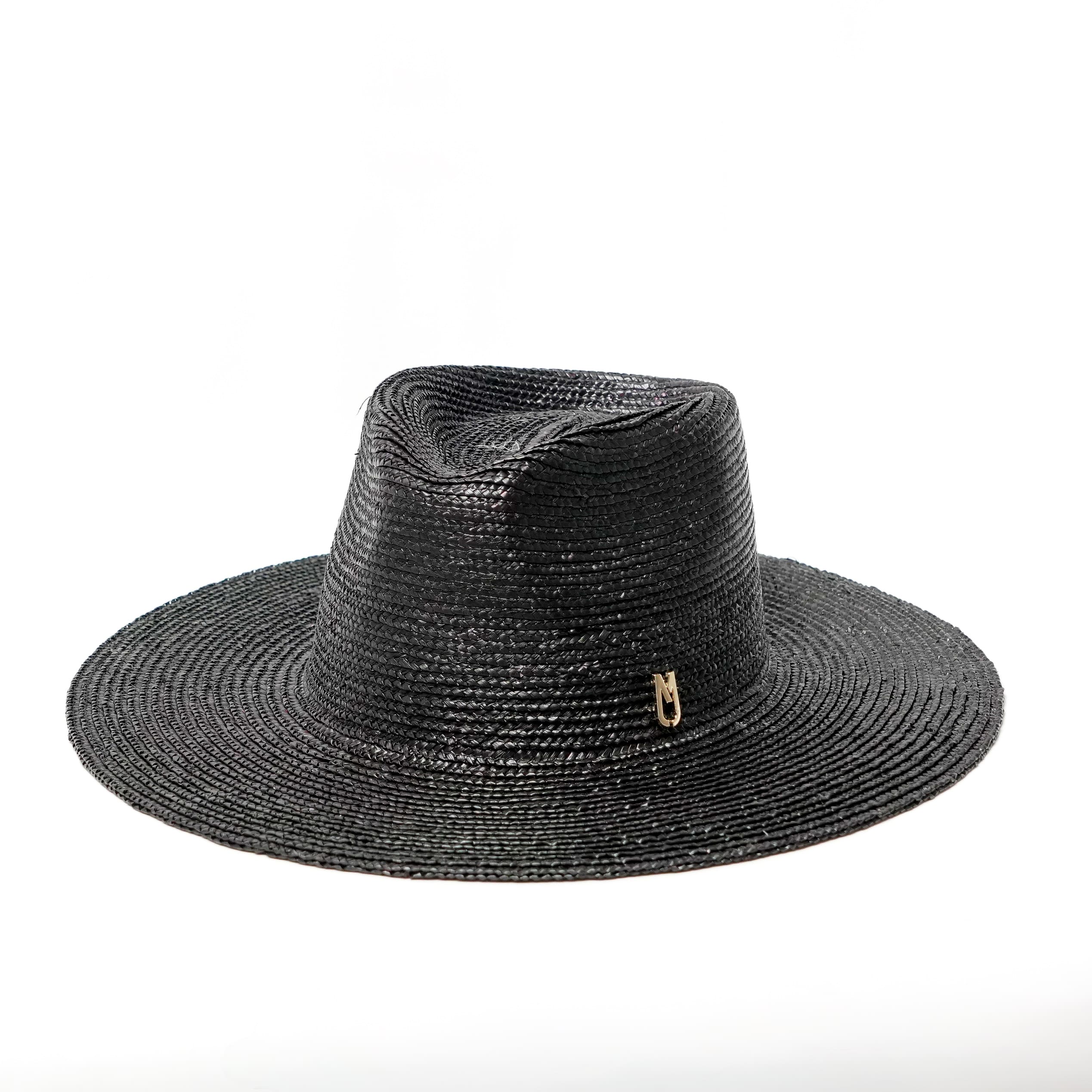ALL BLACK Straw Fedora